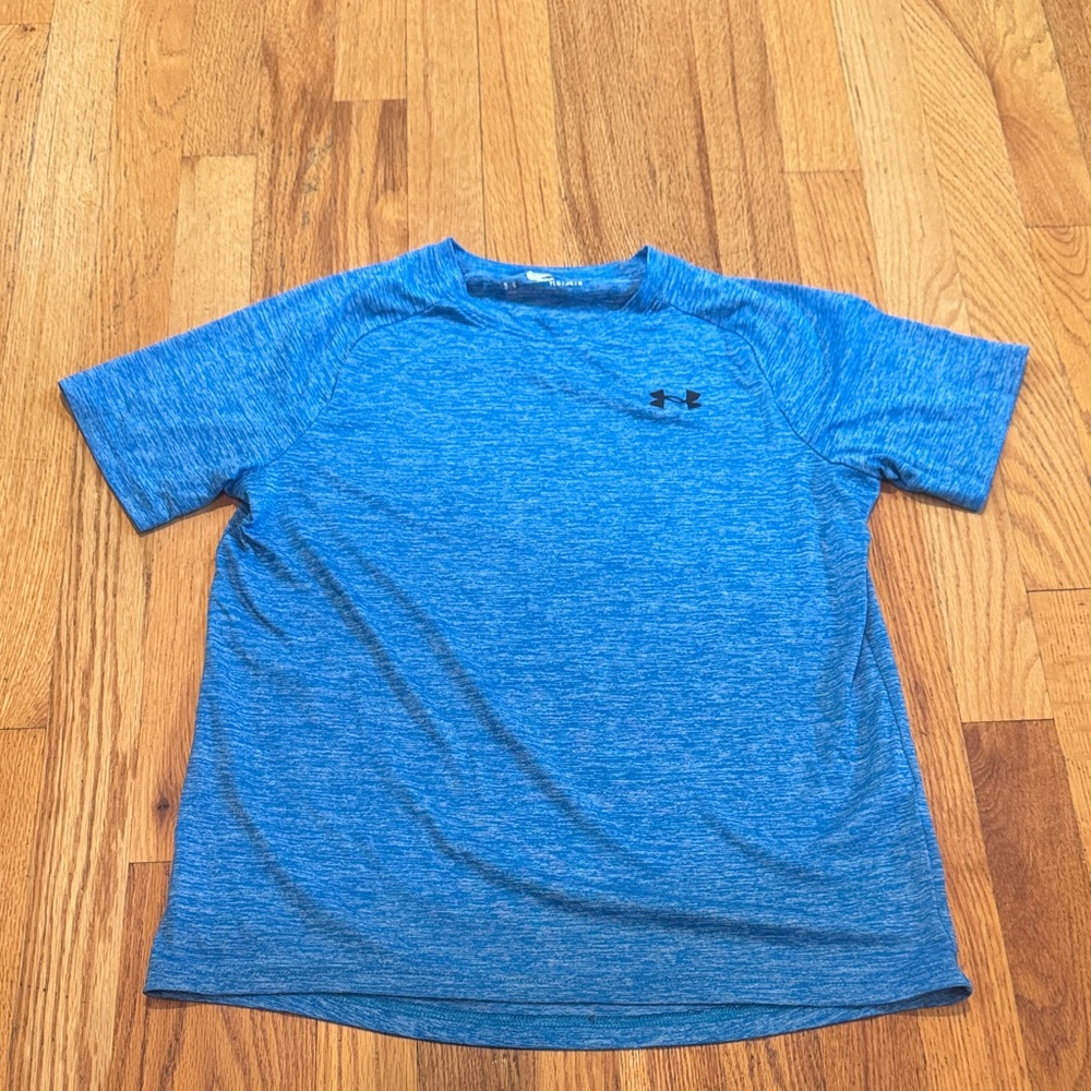Under Armour Heathered Blue Athletic T-Shirt Youth Large